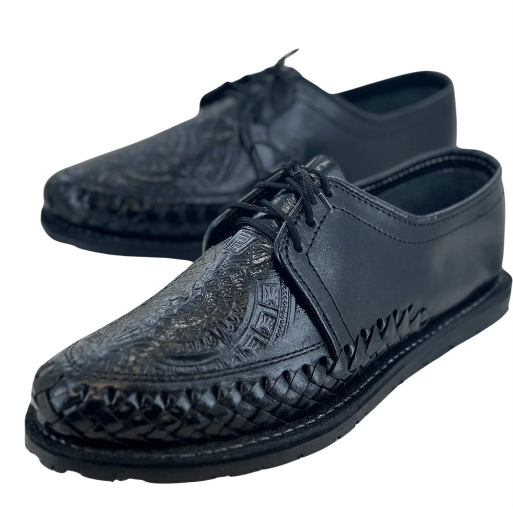 Black Aztec Calendar Shoes